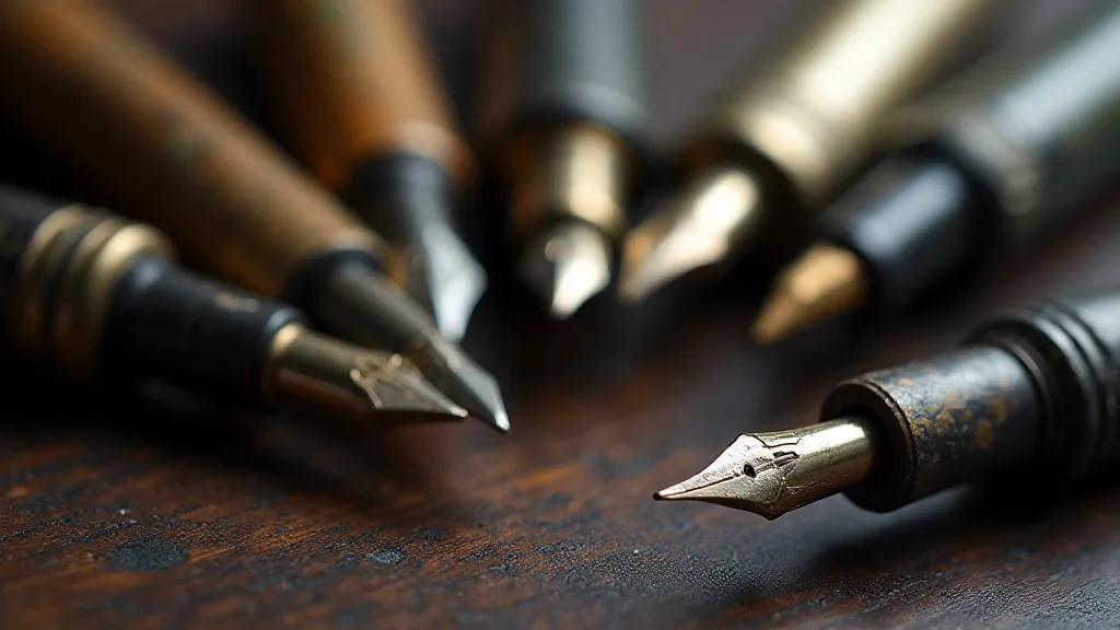 Collection of vintage fountain pen nibs