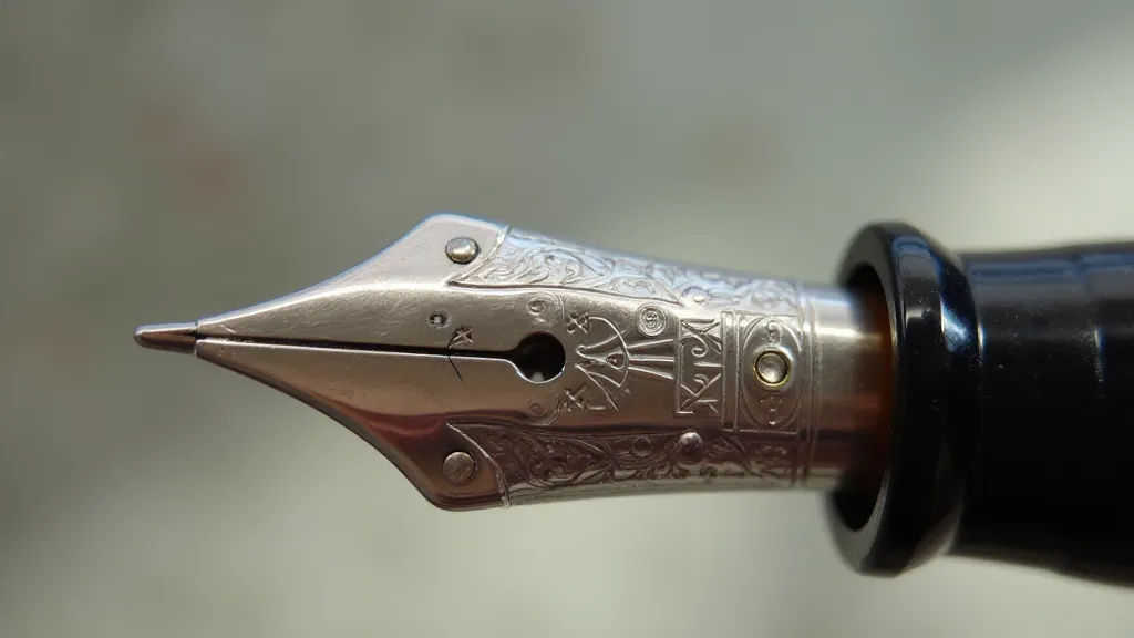 Disassembled vintage Parker fountain pen nib and feed