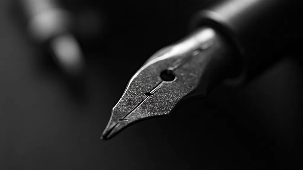 Examining a vintage pen nib with a loupe
