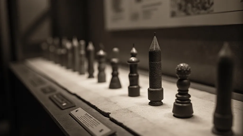 Vintage nibs on museum display