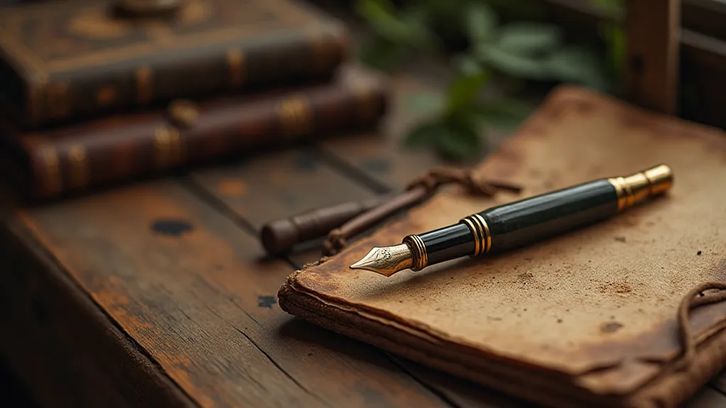 Vintage nib in a writing still life