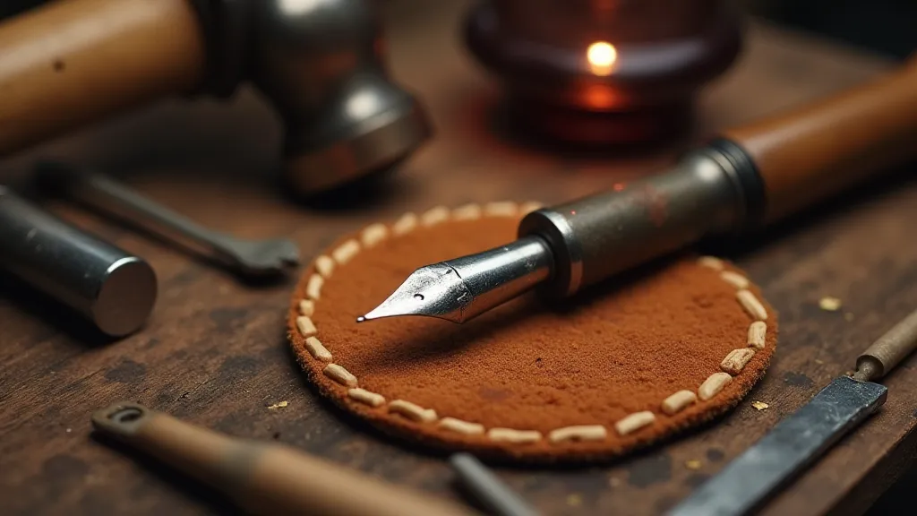 19th-century nib maker's workbench