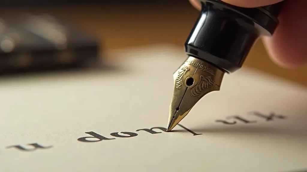 Vintage nib writing on paper
