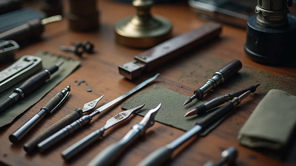Vintage fountain pen repair tools