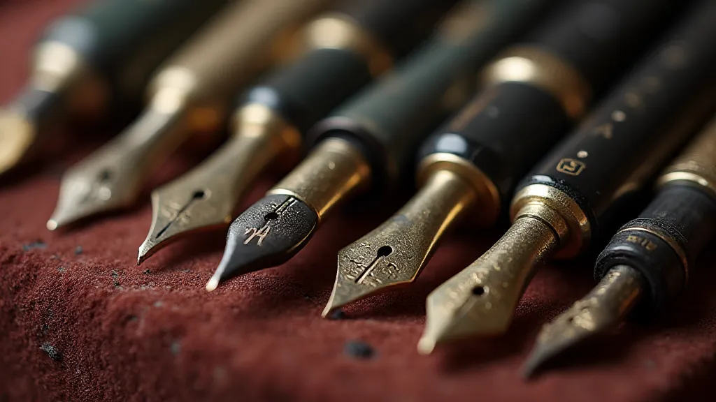 Collection of vintage fountain pen nibs