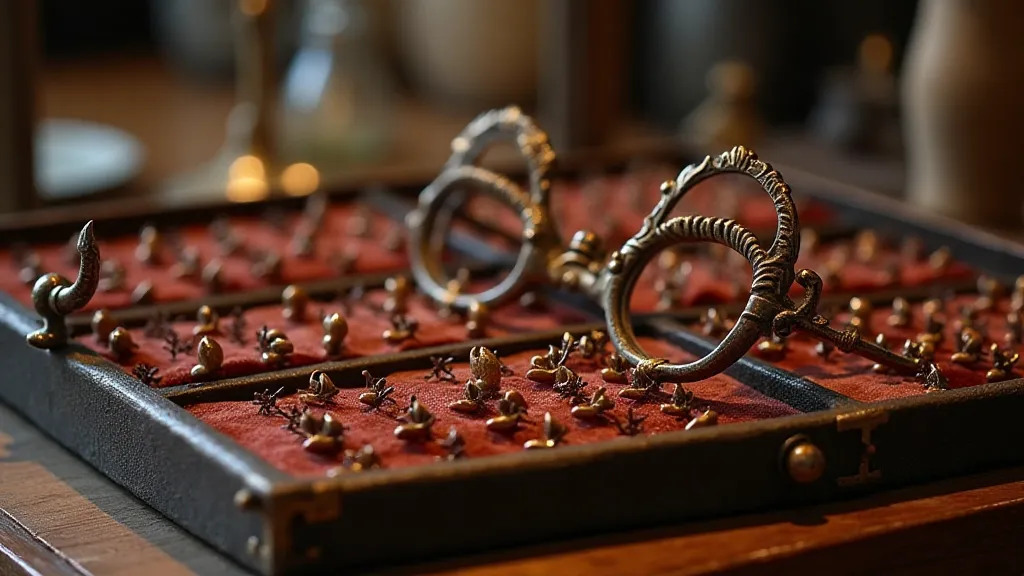Vintage nibs in a display case