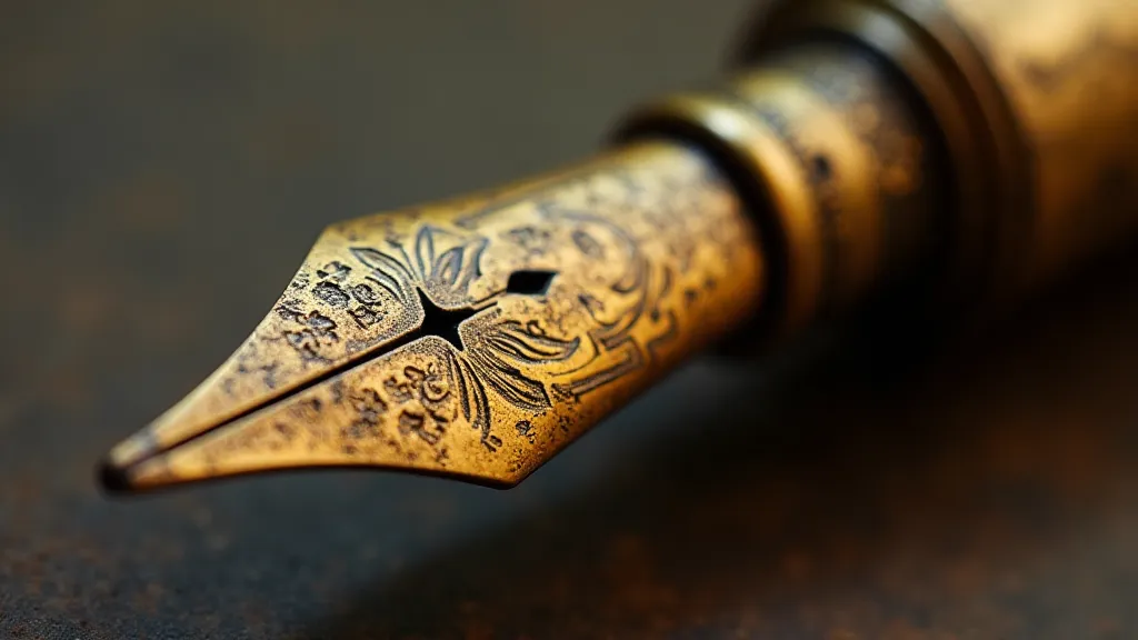 Vintage Waterman nib close-up
