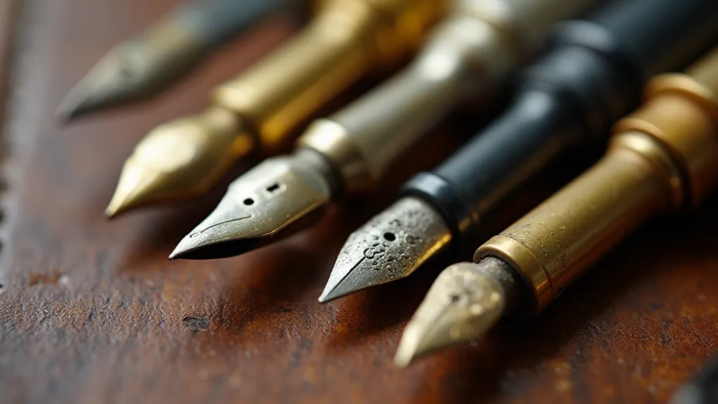 Vintage fountain pen nib collection