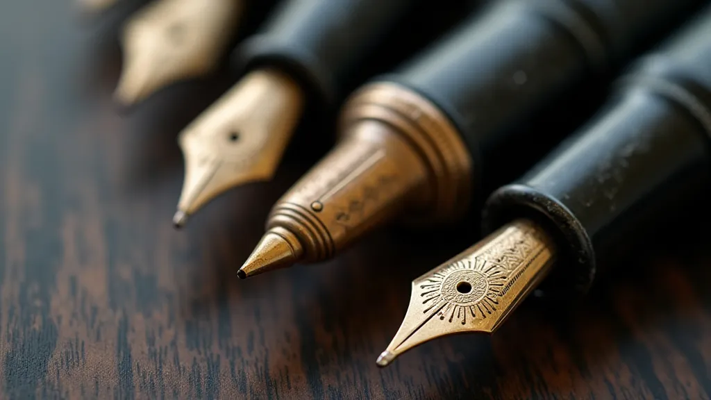 Collection of antique fountain pen nibs