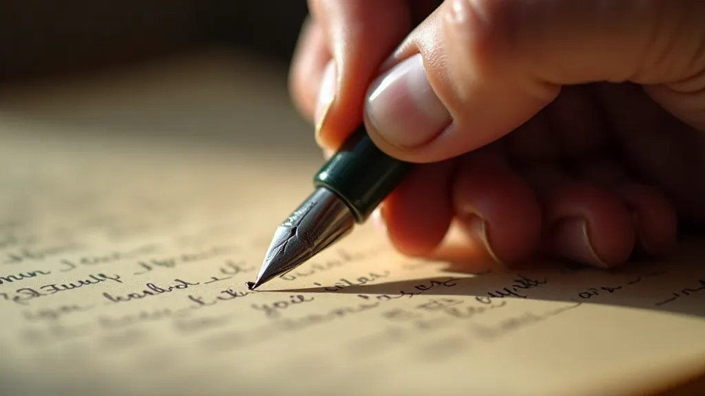 Writing with a vintage fountain pen